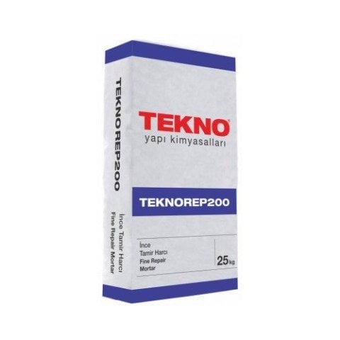 TEKNO Teknorep 200 Çimento Esaslı Tiksotropik Elyaflı, İnce Tamir Harcı