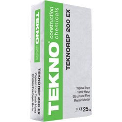 TEKNO Teknorep 200 Ex Çimento Esaslı Tiksotropik Rötresiz İnce Tamir Harcı 25 kg